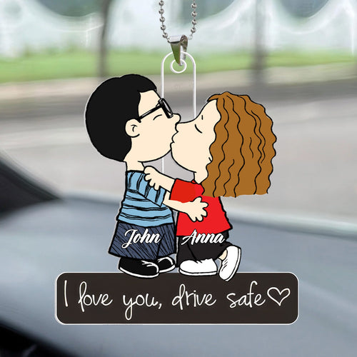 Personalized Acrylic Car Ornament Custom Name Gift for Couple Acrylic Car Hanger GradoCreations