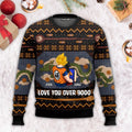 Personalized Love You Over 9000 Ugly Sweater for Couples