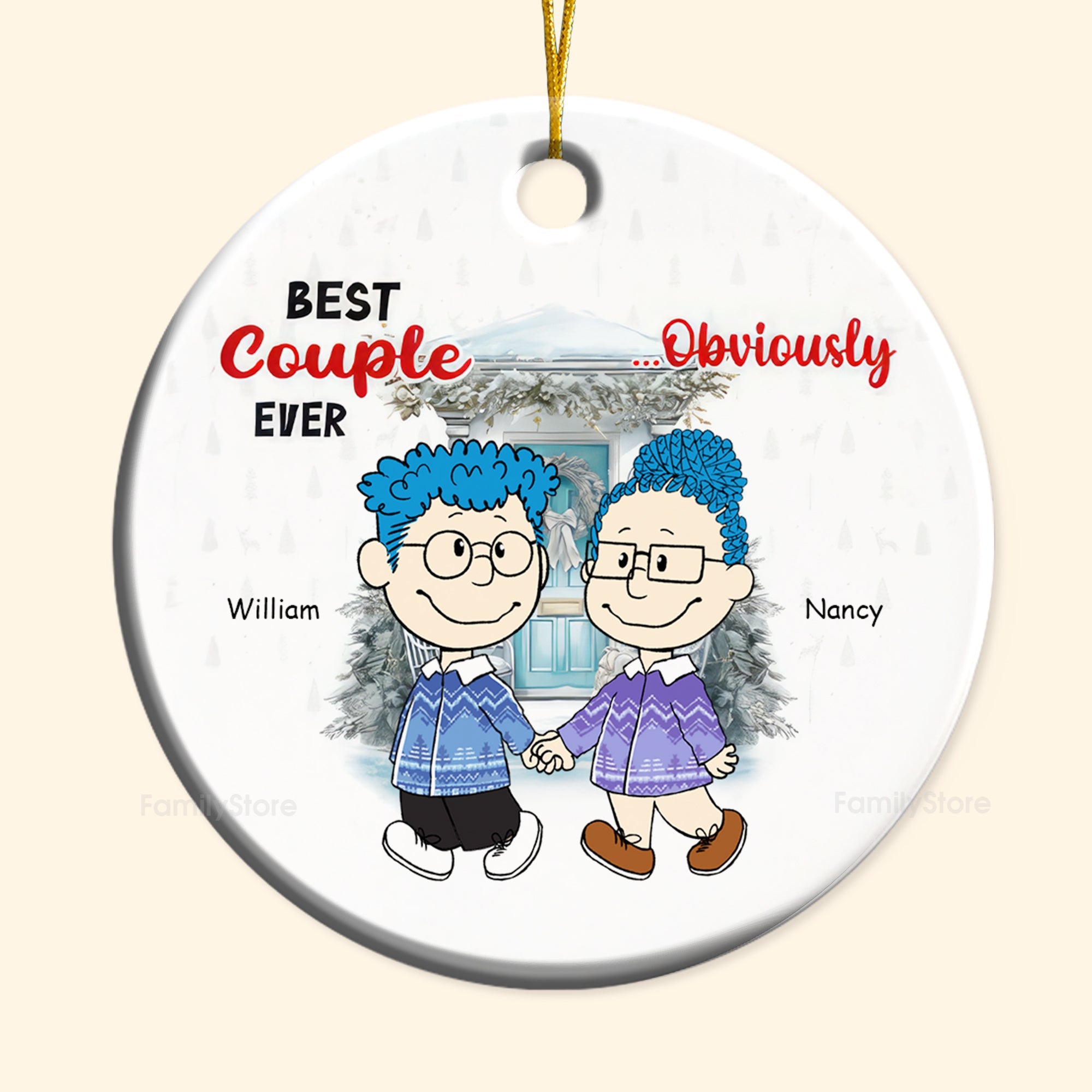 Personalized Best Couple Ever Ceramic Ornament Gift for Couples