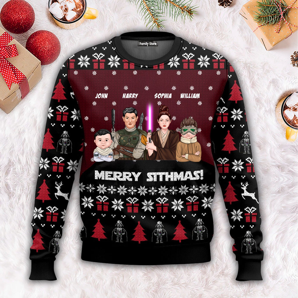 Personalized Ugly Sweater Merry Sithmas Gift for Family