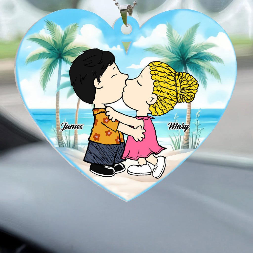 Personalized Peanut Couple Beach Car Ornament Gift for Couple