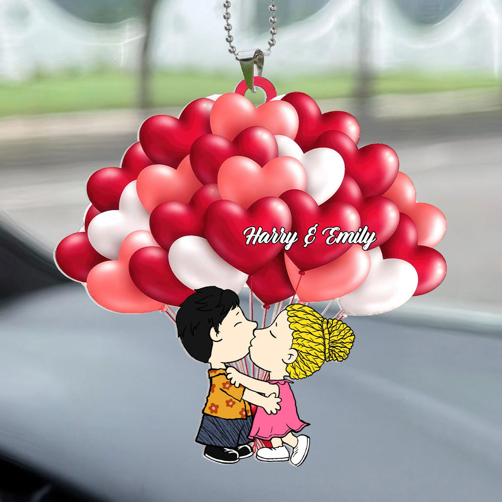 Personalized Love Balloon Peanut Car Ornament for Couples Gift