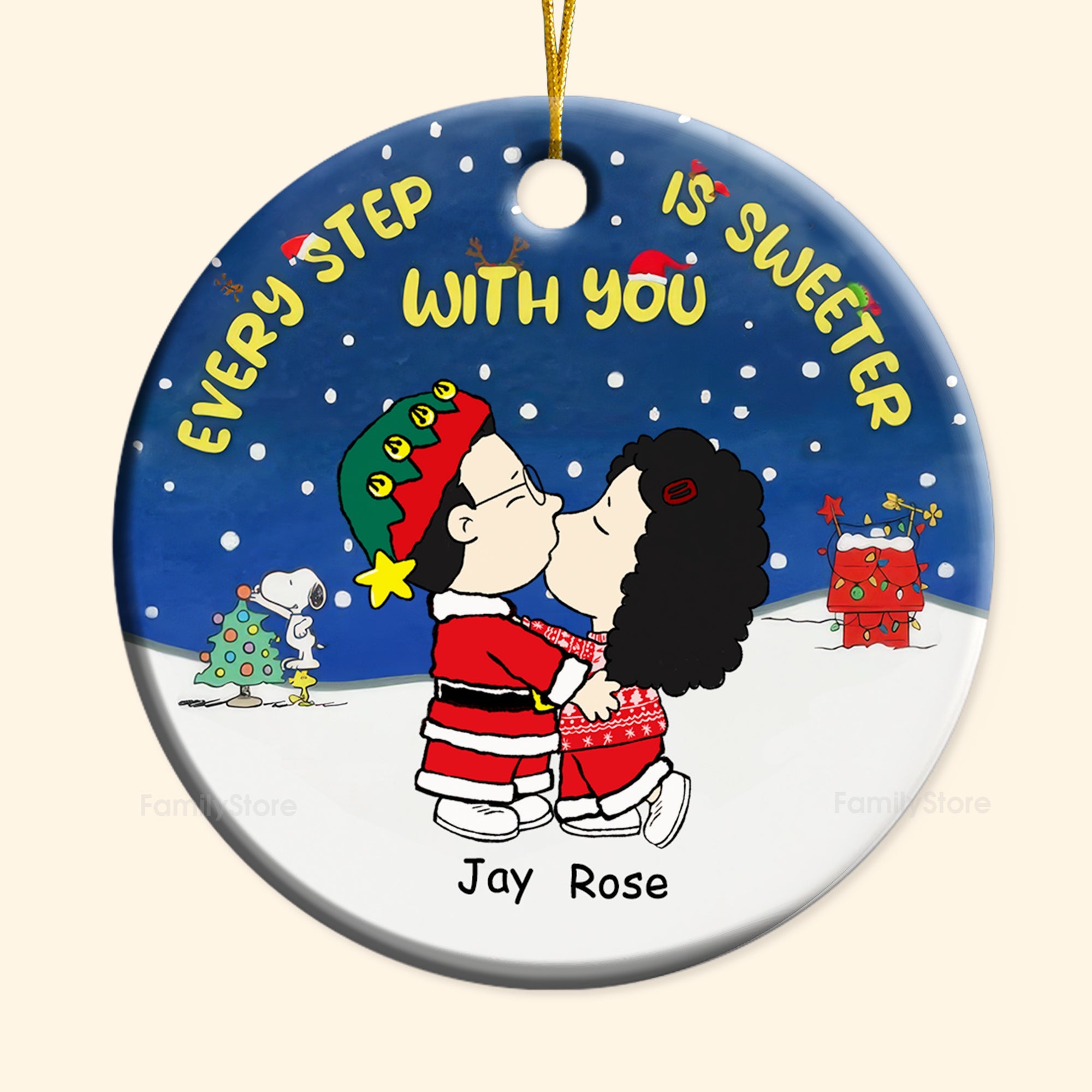 Personalized Ceramic Ornament Every Step Is Sweeter Gift for Couple