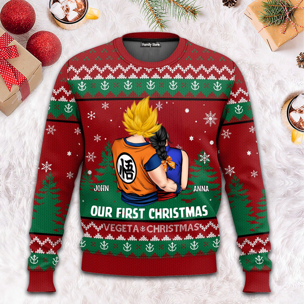 Personalized Christmas Ugly Sweater Custom Couple Design Gift