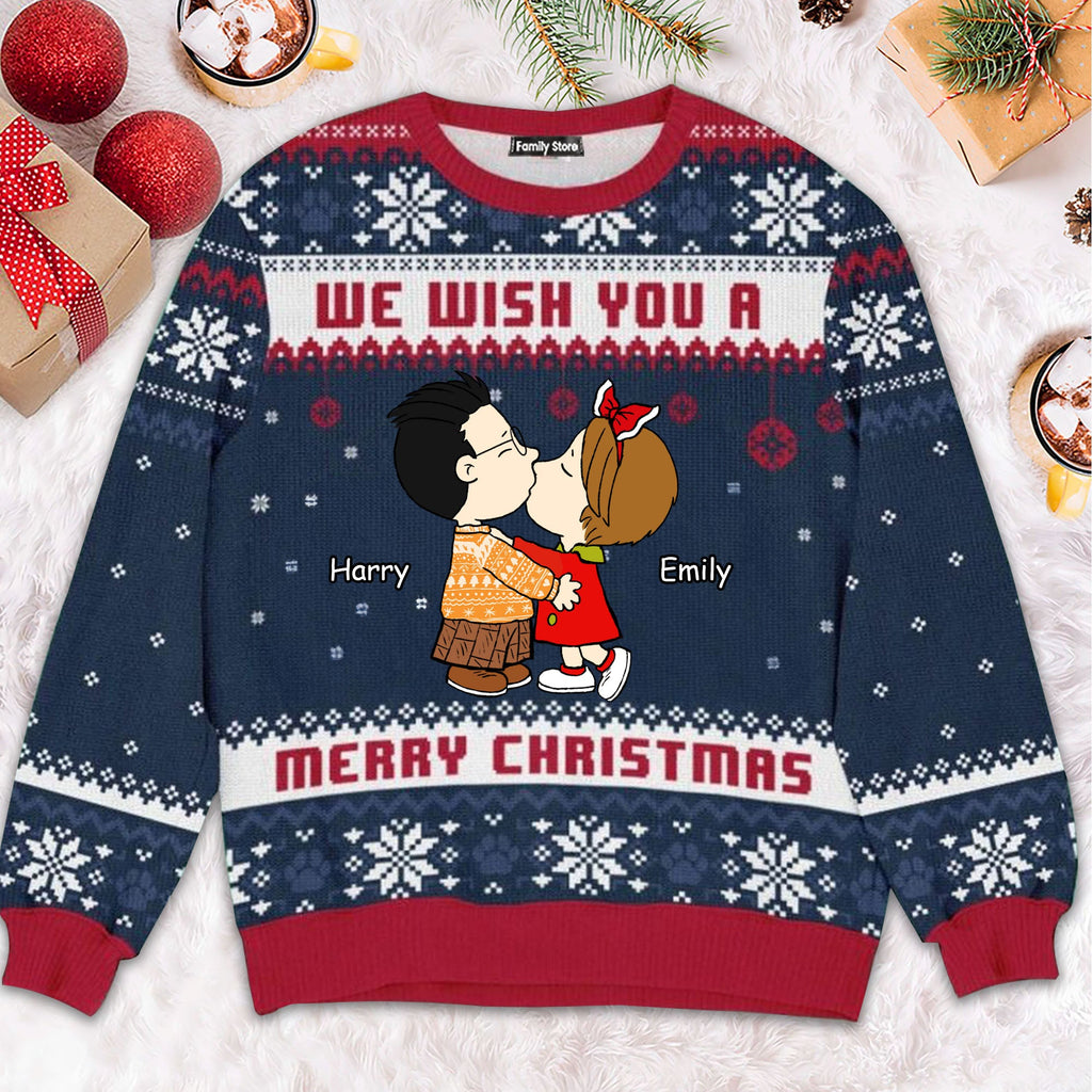 Personalized Christmas Ugly Sweater for Couples | Custom Name Gift