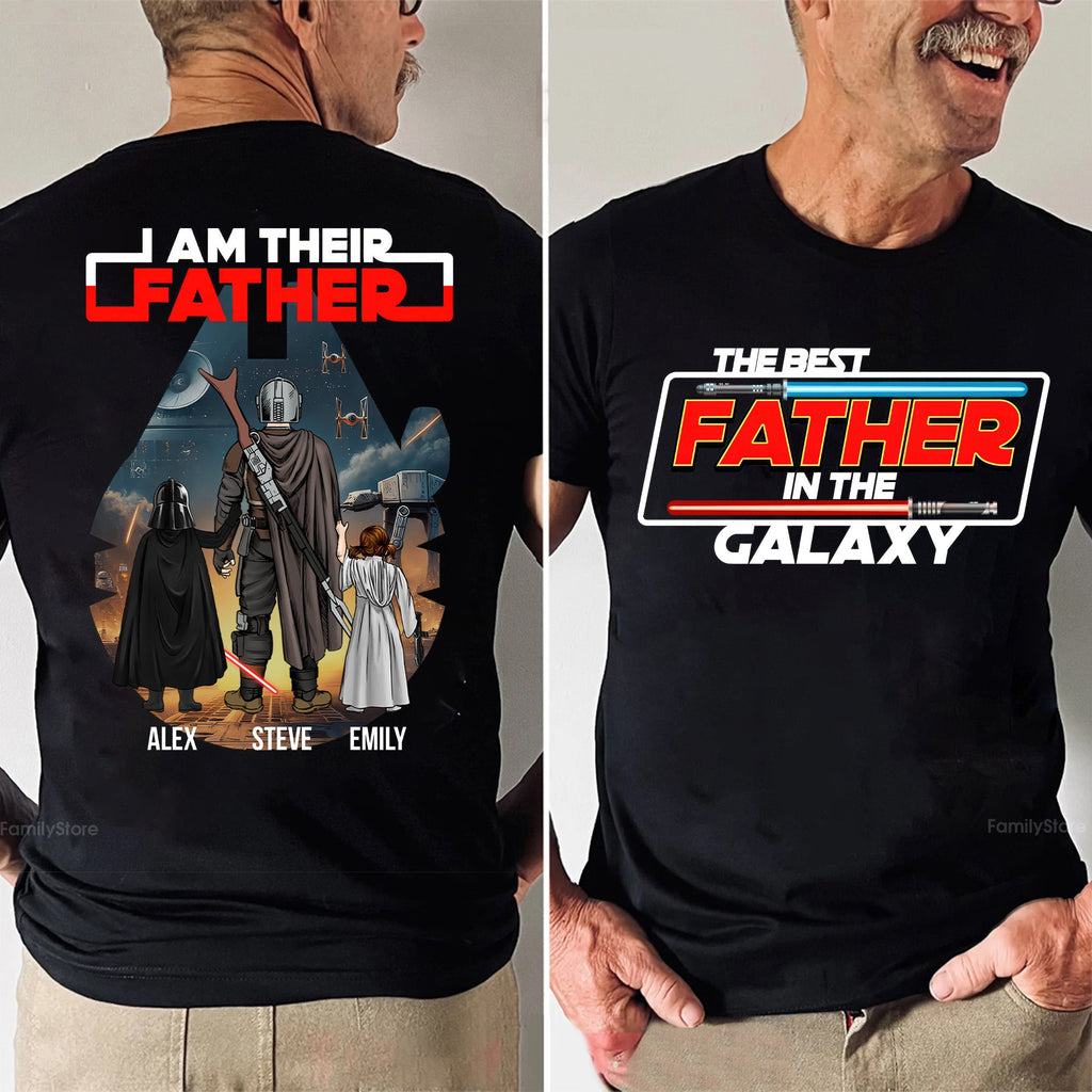 Personalized Cotton Shirt with Custom Family Names Gift for Dad