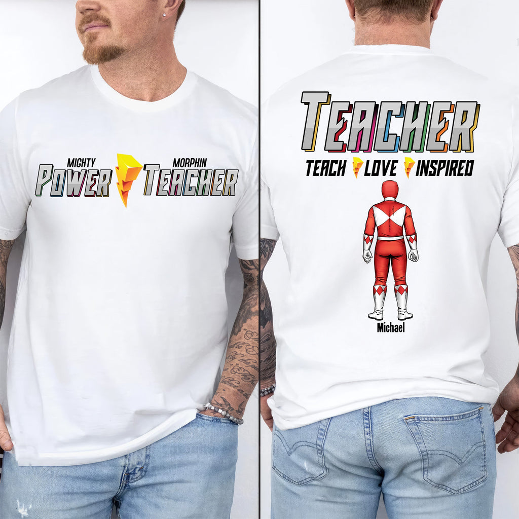 Personalized Mighty Teacher Shirt Gift for Men | Back to School Apparel