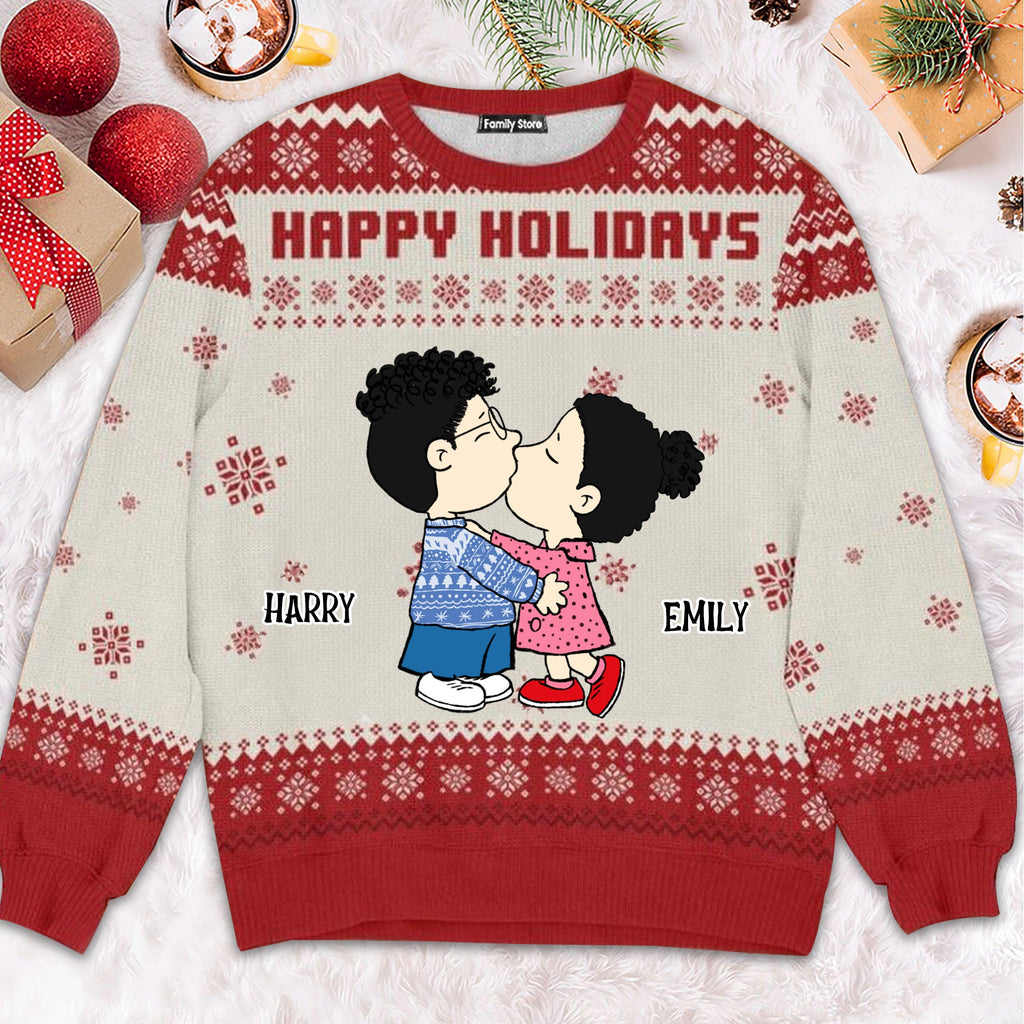 Personalized Peanuts Ugly Sweater Holiday Gift for Couples