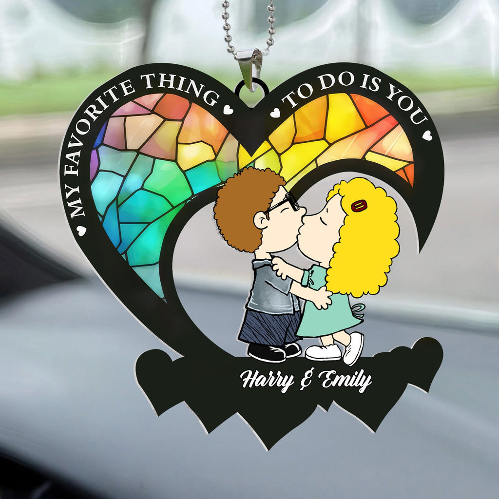 Personalized Acrylic Car Ornament Unique Gift for Couple