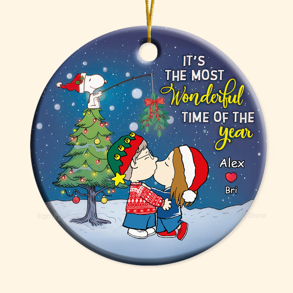 Personalized Peanuts Christmas Ornament Custom Name Gift for Couples