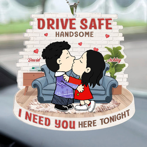 Personalized Acrylic Car Ornament for Couples | Custom Name Gift Acrylic Car Hanger GradoCreations