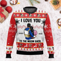 Personalized I Love You To The Moon And Back Ugly Sweater Gift for Couples