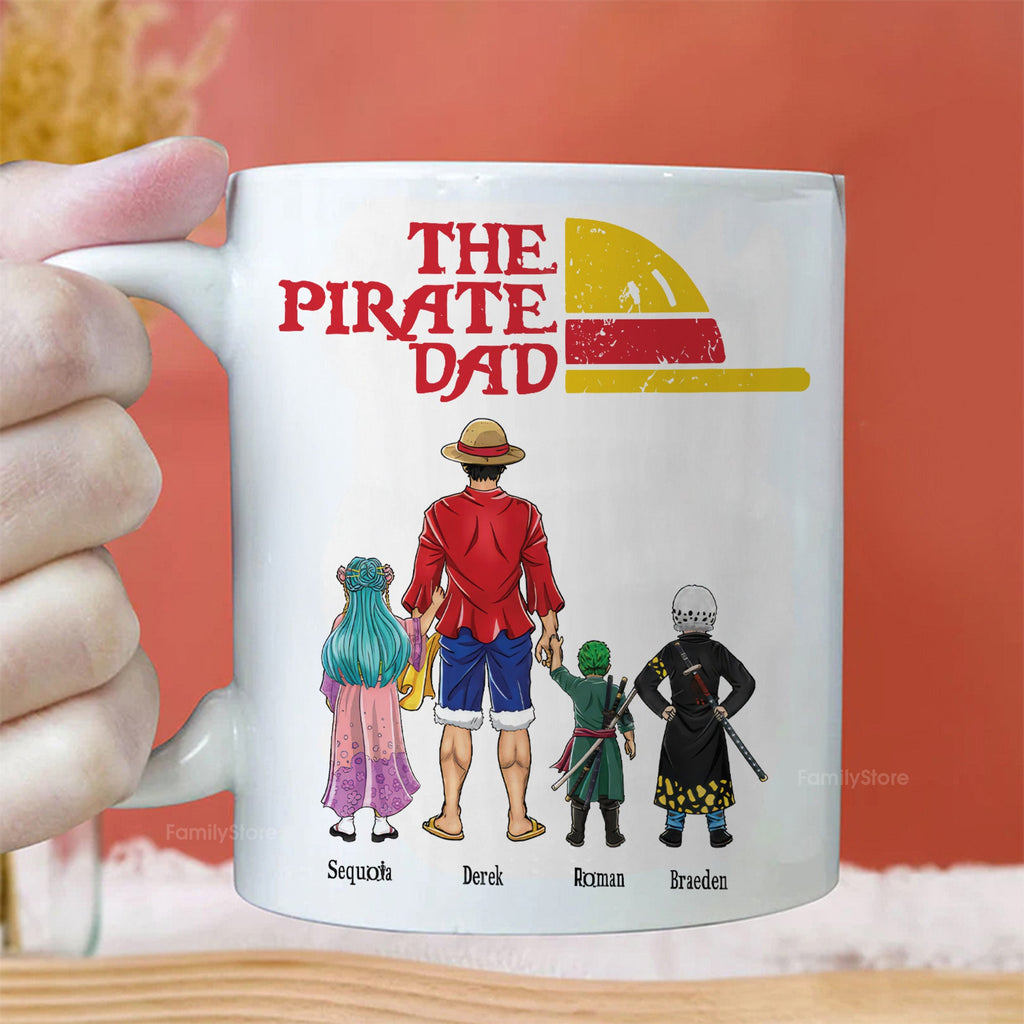 Personalized Pirate Dad Ceramic Mug Adventure Gift for Him