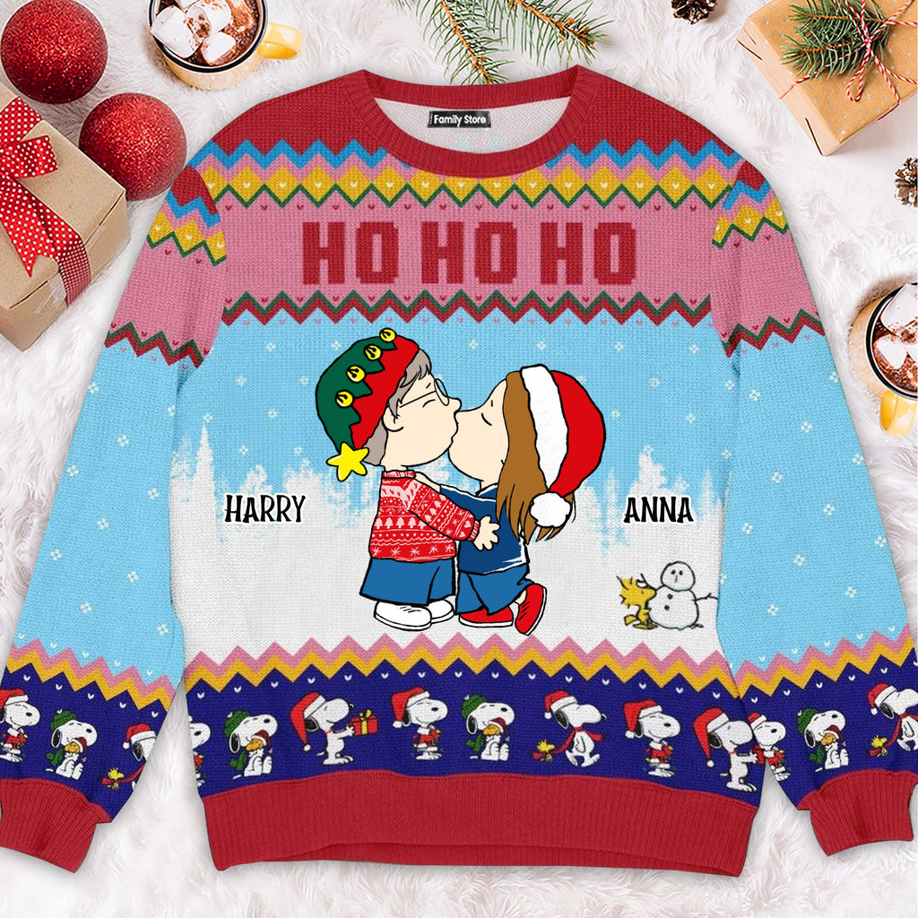 Personalized Christmas Ugly Sweater for Couples | Custom Names Gift