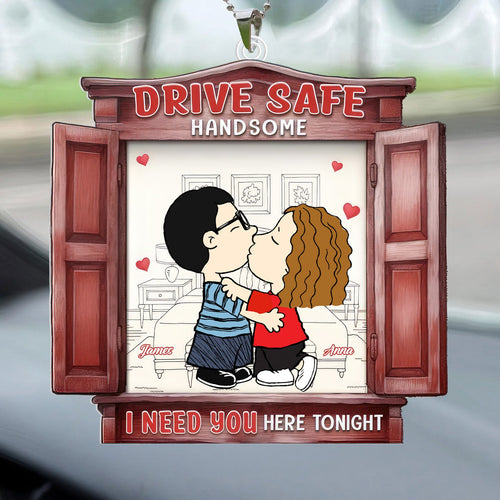 Personalized Acrylic Car Ornament Drive Safe Gift for Couple Acrylic Car Hanger GradoCreations