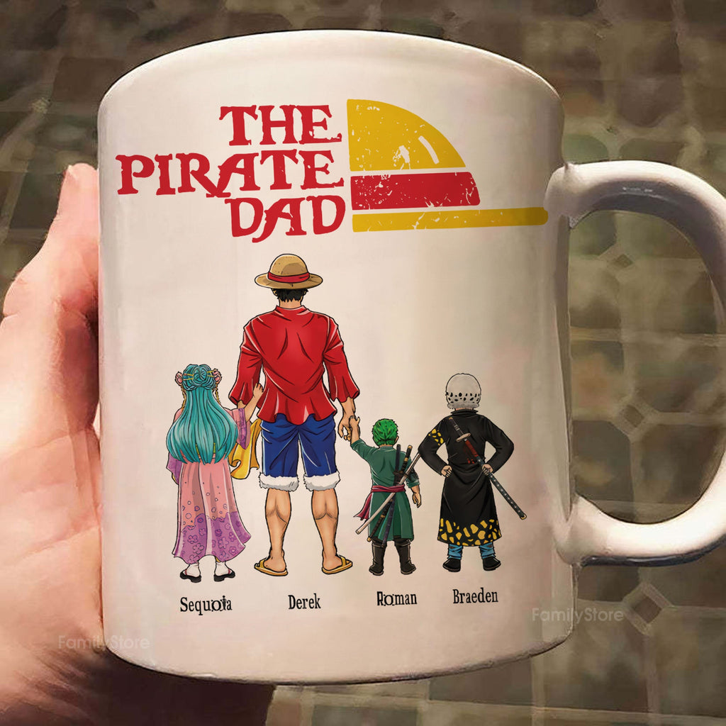 Personalized Pirate Dad Ceramic Mug Adventure Gift for Him