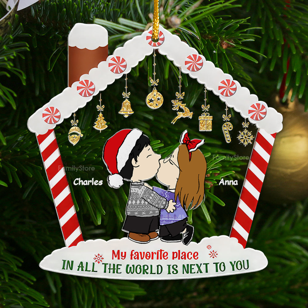 Personalized Acrylic Ornament My Favorite Place Gift for Couple