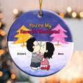 Personalized Ceramic Ornament You're My Favorite Blockhead for Couples