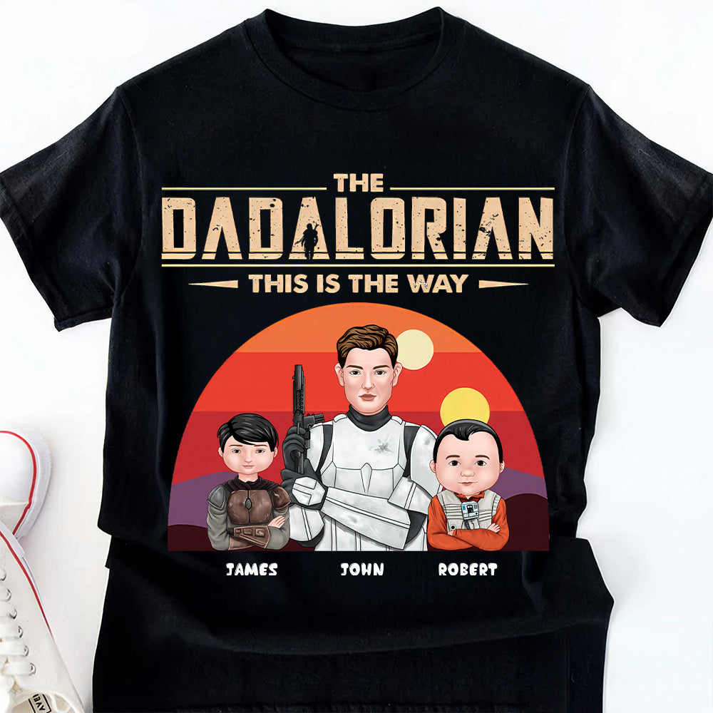 Personalized The Dadalorian T-Shirt Custom Family Gift for Dad