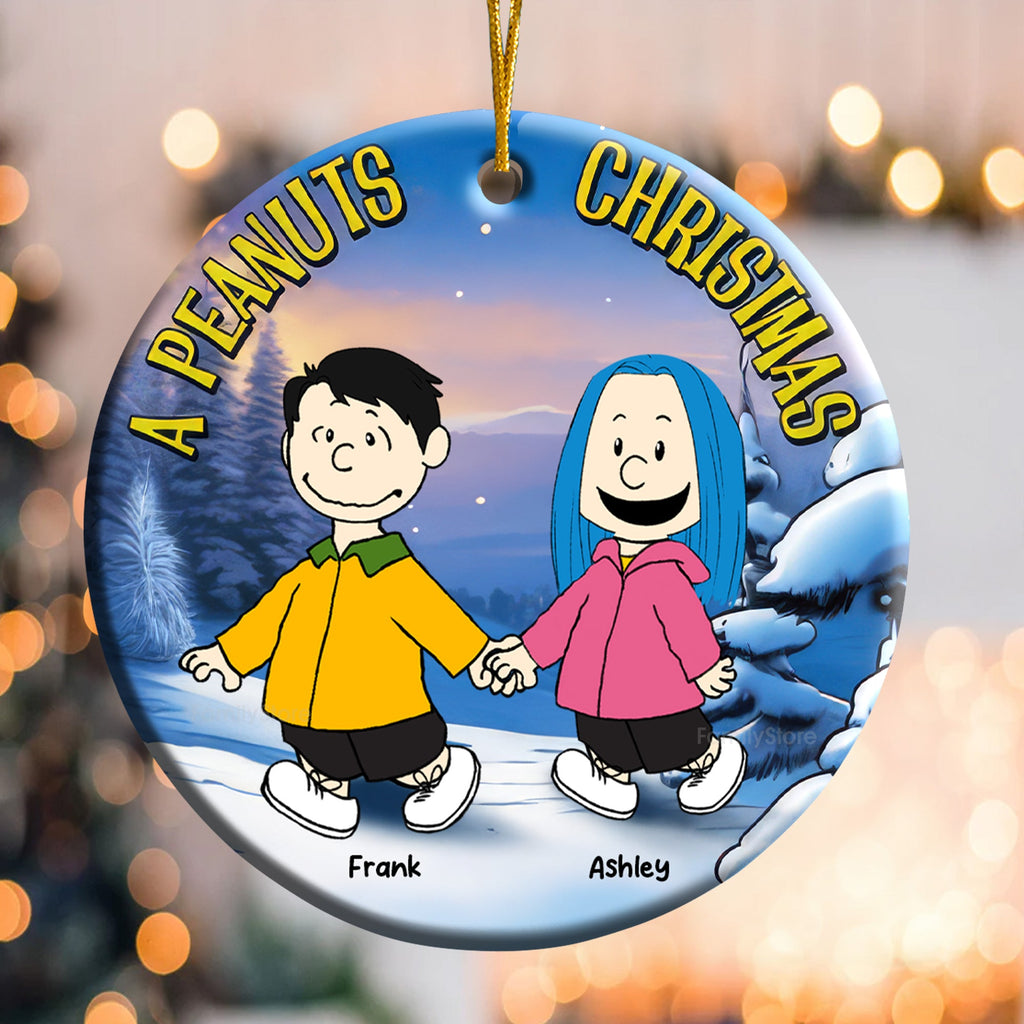 Personalized Peanuts Christmas Ornament Gift for Couple