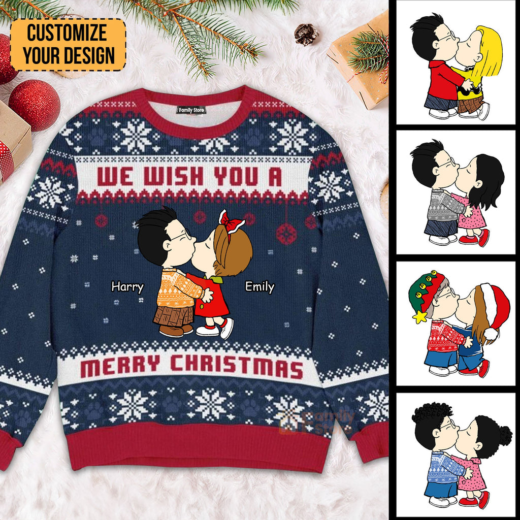 Personalized Christmas Ugly Sweater for Couples | Custom Name Gift