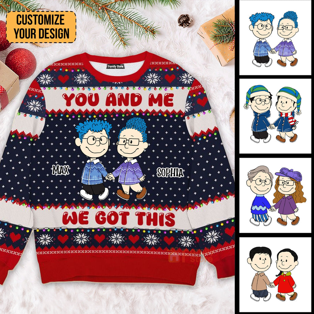 Personalized Ugly Sweatshirt for Couples - You & Me Gift for Anniversary