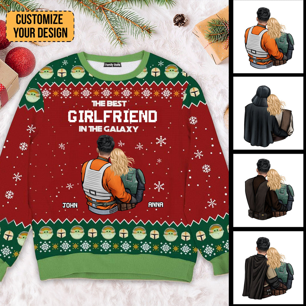 Personalized Ugly Christmas Sweater Gift for Girlfriend Anniversary
