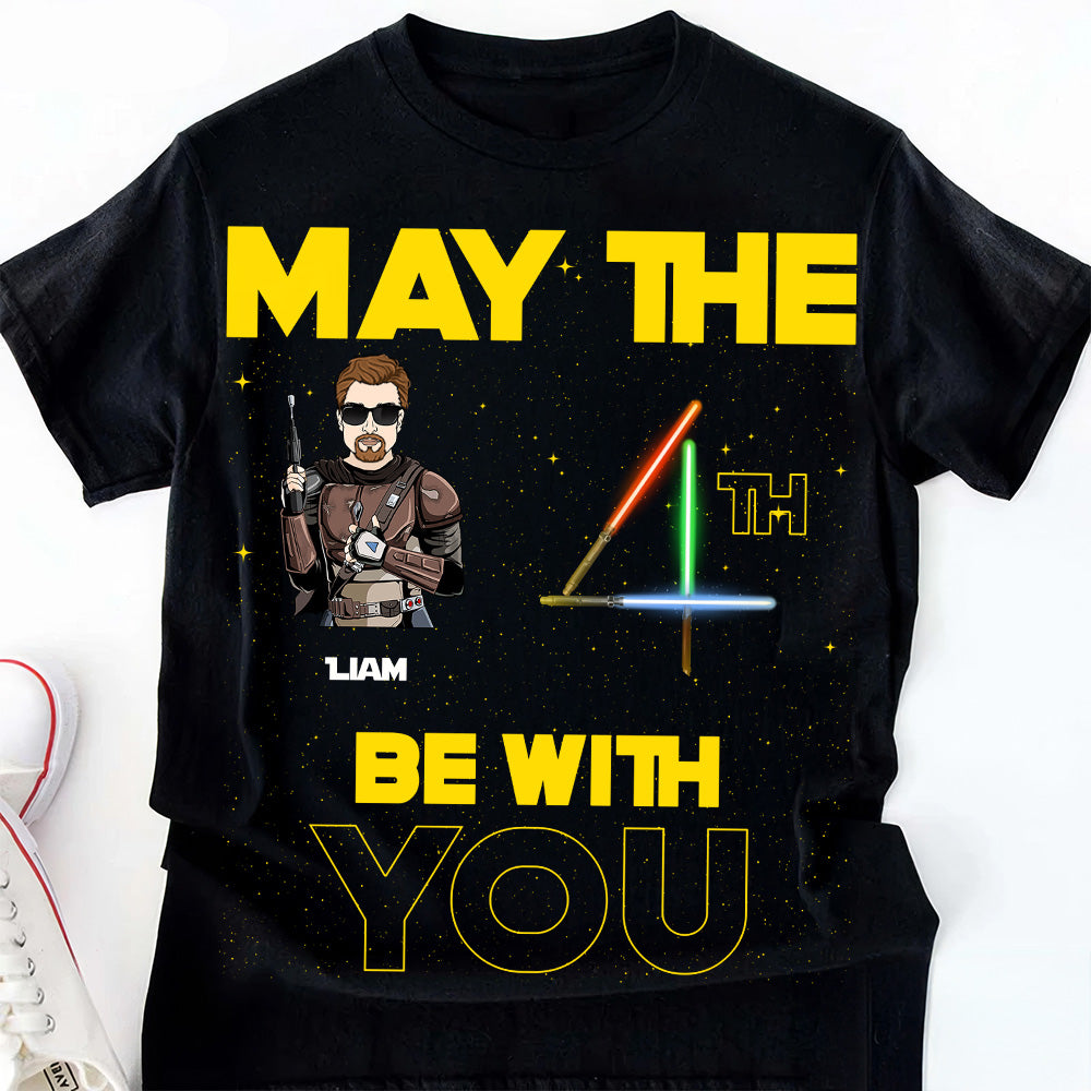 Personalized May the 4th T-Shirt Custom Name Gift for Family