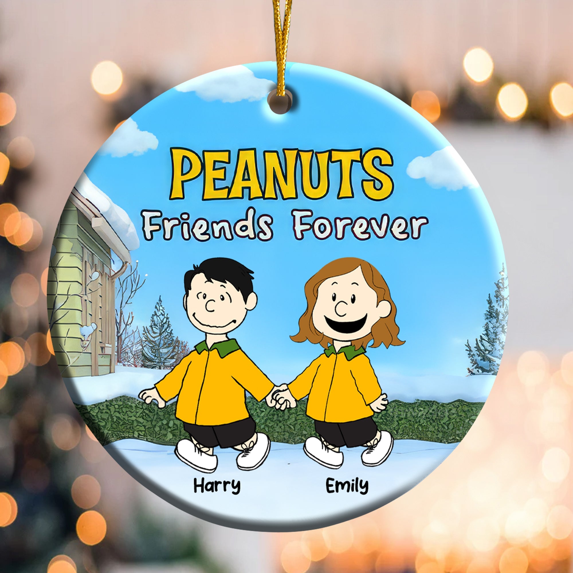 Personalized Friends Forever Ceramic Ornament Custom Gift for Friend, Family Member