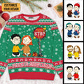 Personalized Peanuts Christmas Ugly Sweater Gift for Couples