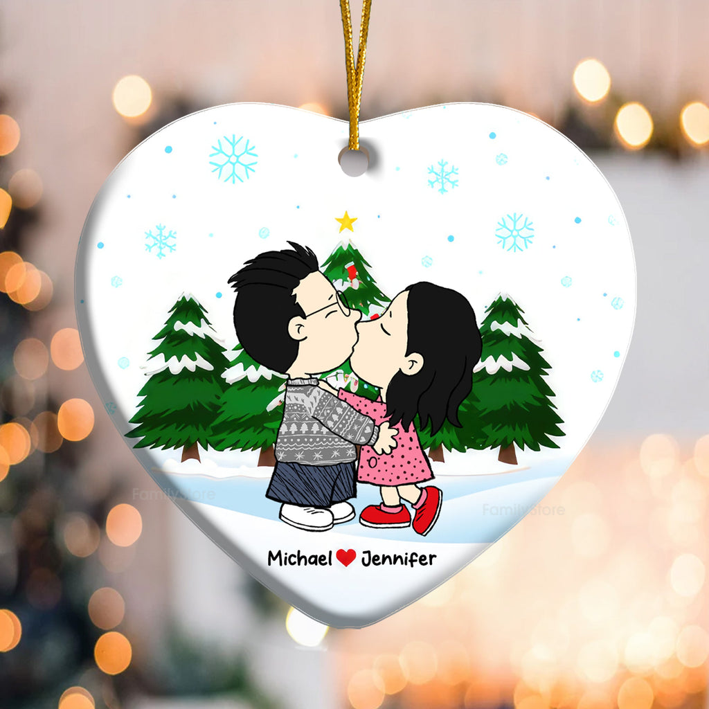 Personalized Ceramic Ornament for Couples - Christmas Gift