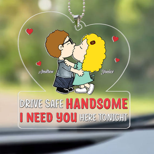 Personalized Acrylic Car Ornament for Couples | Sweet Love Gift Acrylic Car Hanger GradoCreations