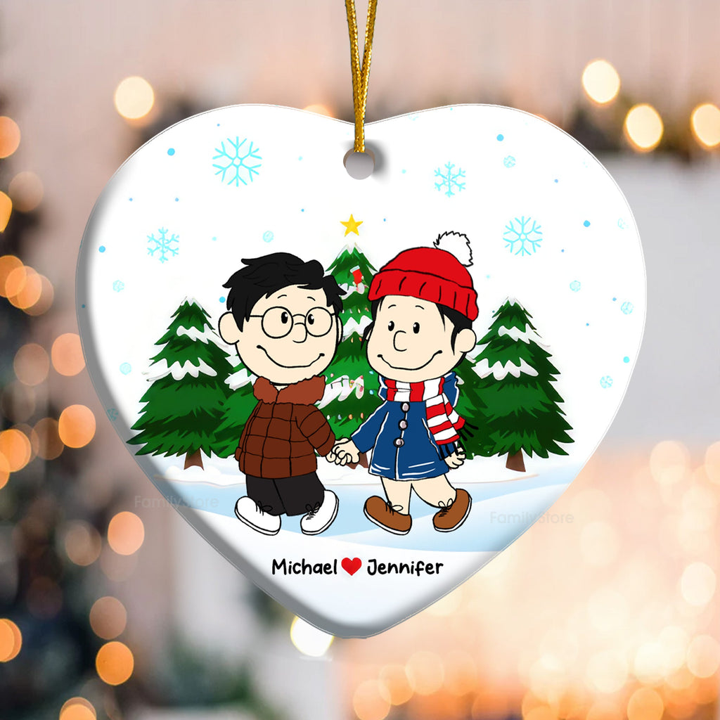 Personalized Ceramic Ornament Christmas Gift for Couple