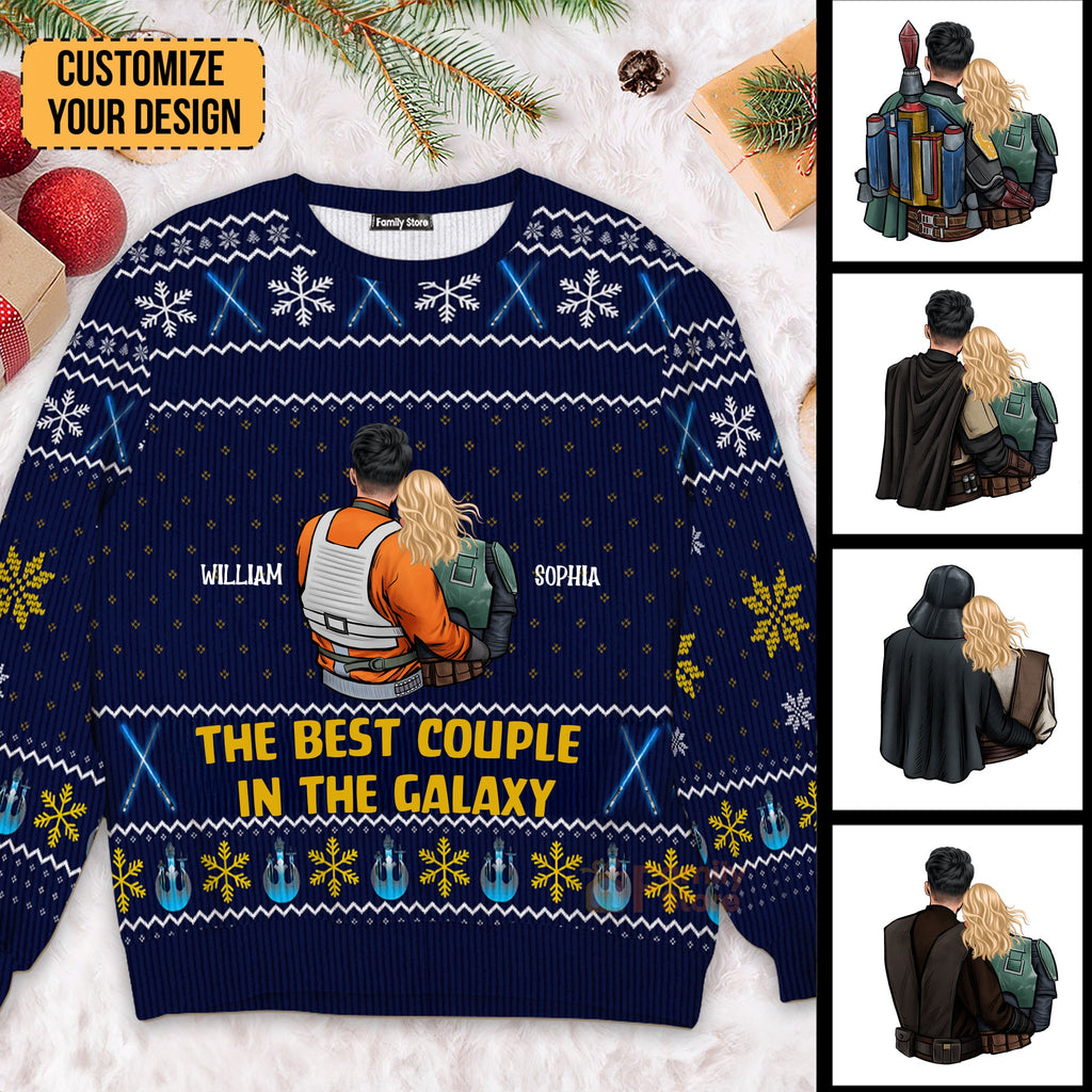 Personalized Ugly Sweater for Couples with Custom Names | Holiday Gift