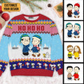 Personalized Peanuts Ugly Sweater Custom Names for Couples Christmas Gift