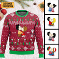 Personalized Falala Christmas Ugly Sweater Custom Name Gift for Couples