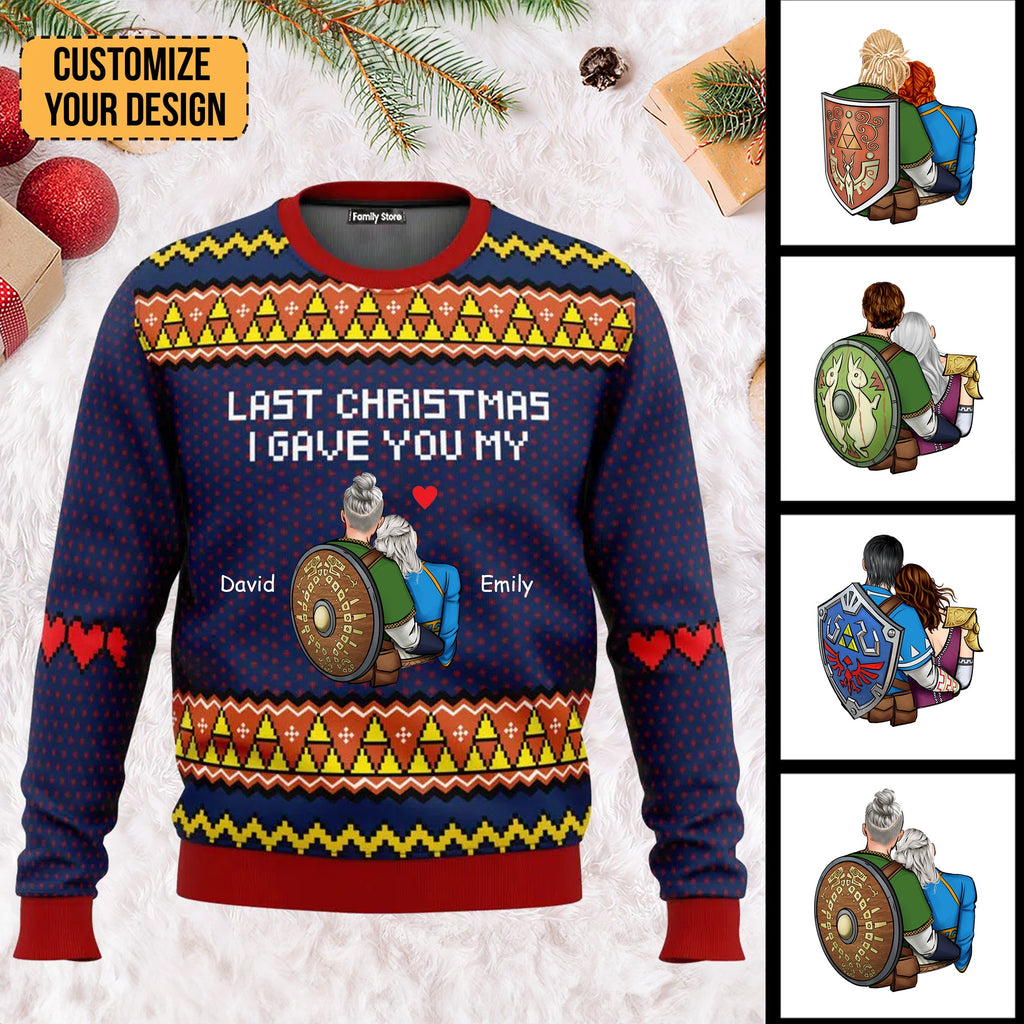Personalized Ugly Sweater Last Christmas Gift for Couple