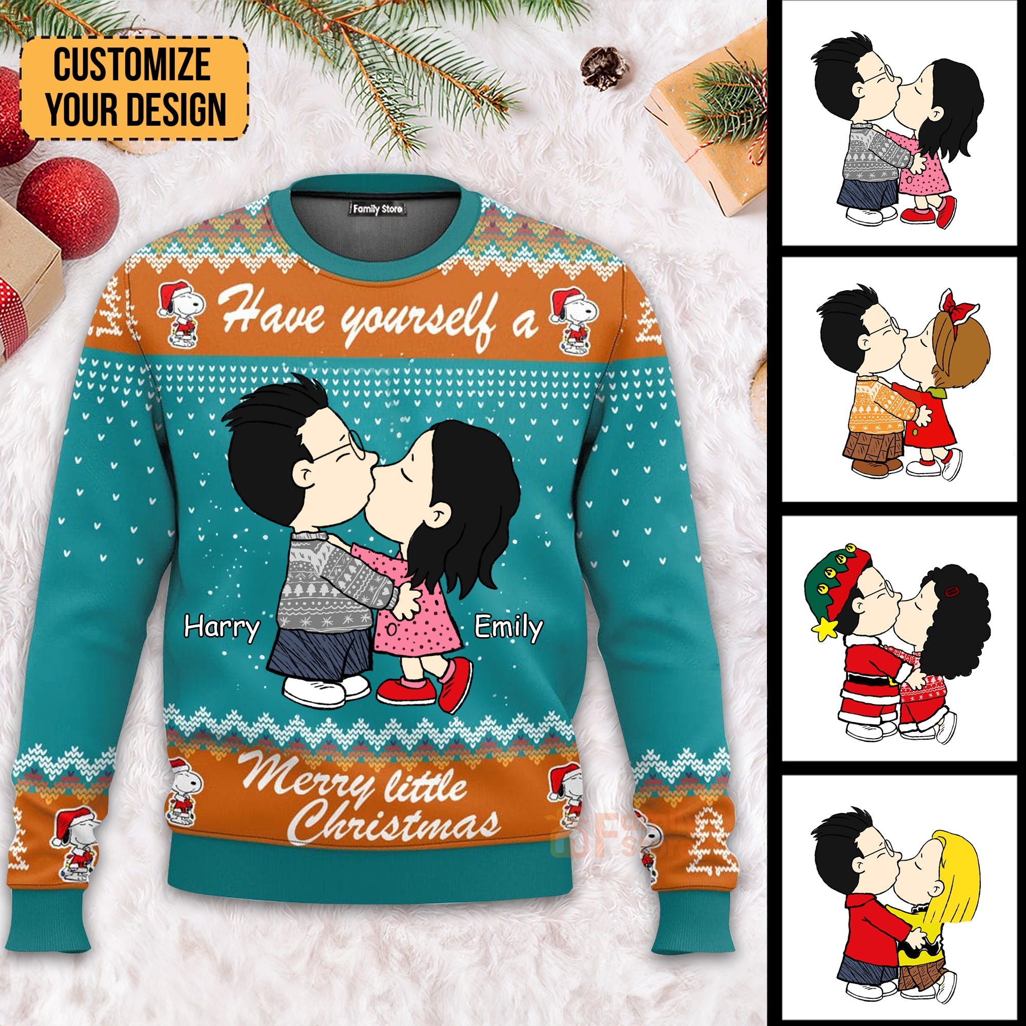 Personalized Couples Ugly Sweater Holiday Gift - Soft Fabric