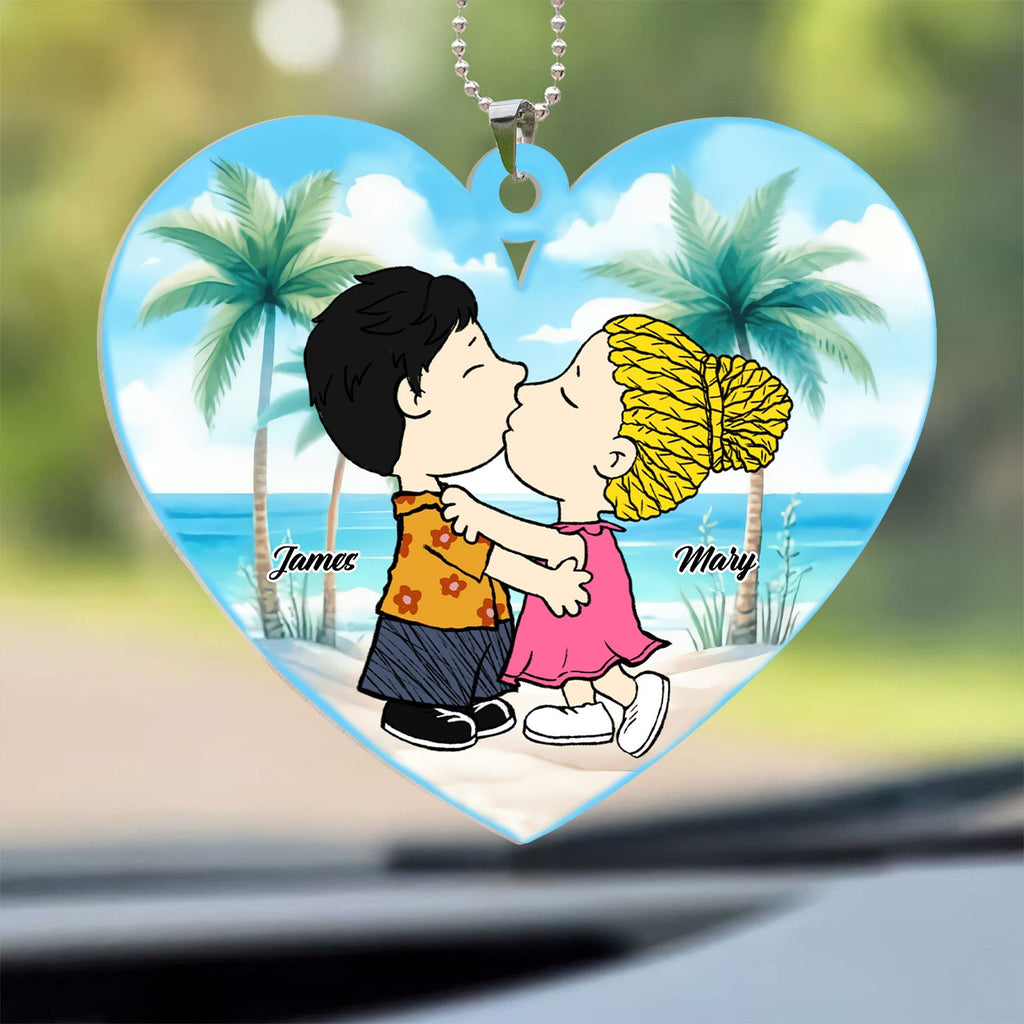 Personalized Peanut Couple Beach Car Ornament Gift for Couple