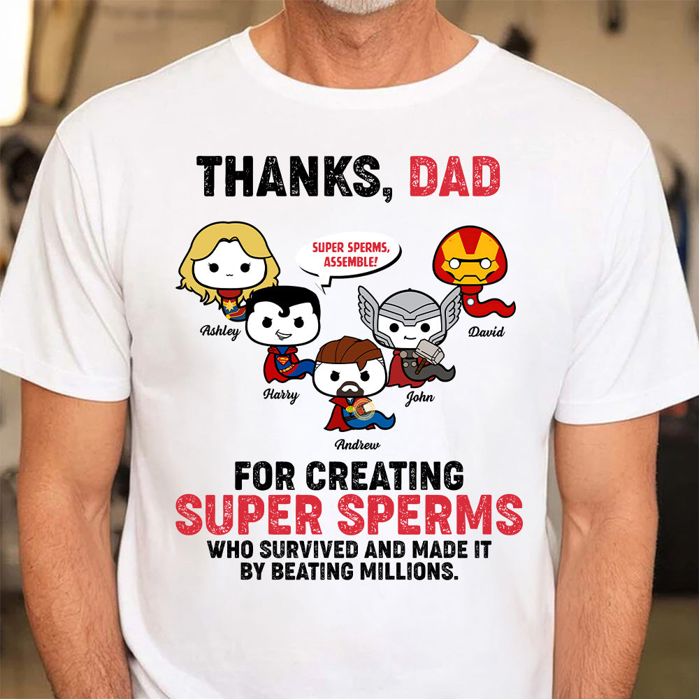 Personalized Superheroes T-Shirt Gift for Dad | Father's Day Apparel