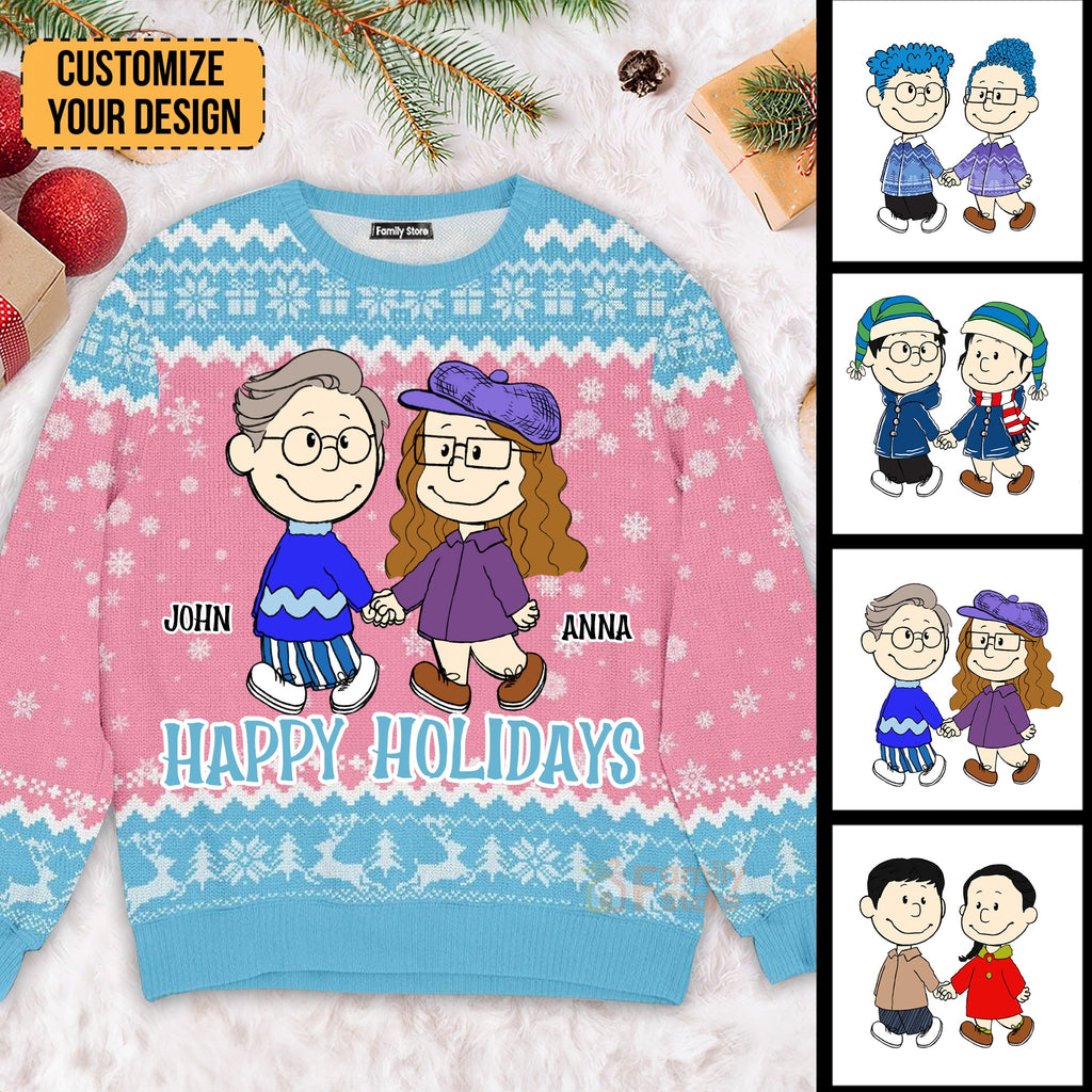 Personalized Ugly Holiday Sweater for Couples Fun Gift