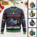 Personalized Merry Linkmas Ugly Sweater Custom Couple Gift
