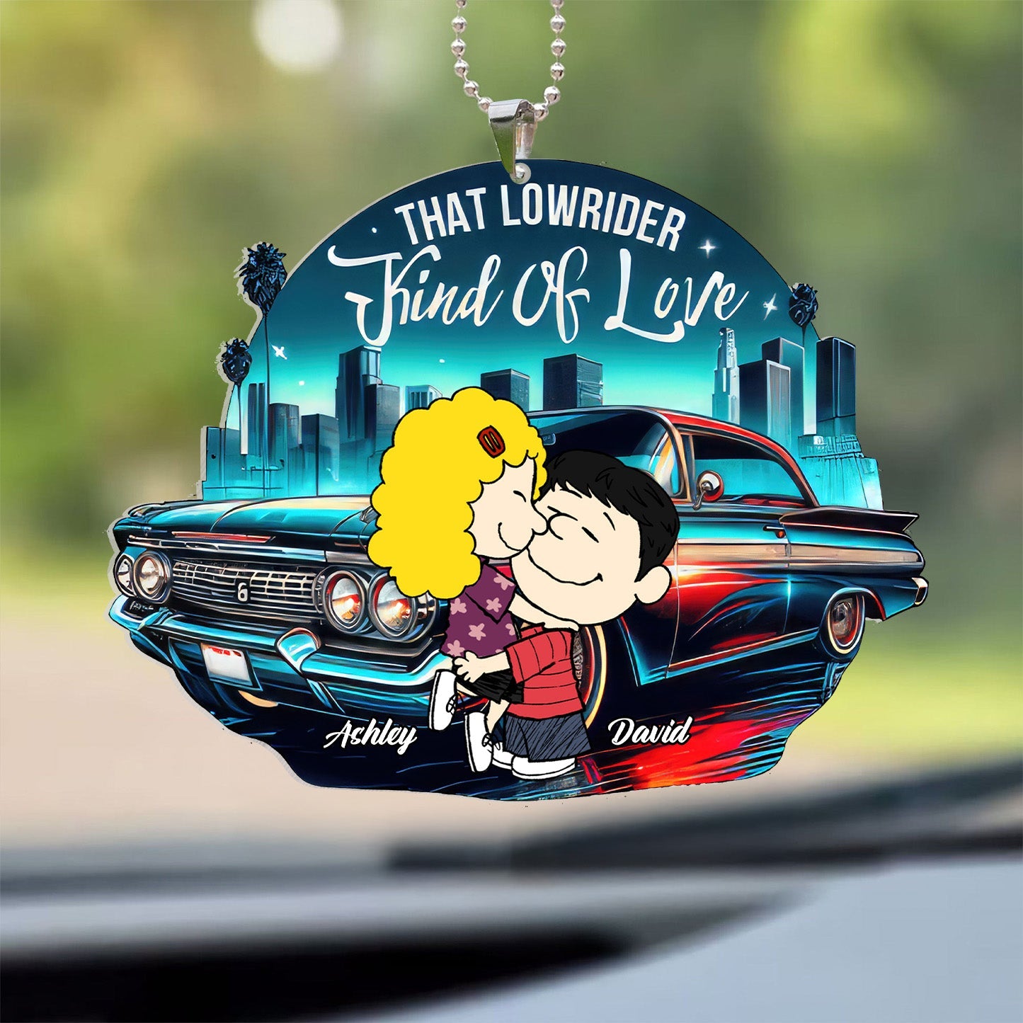 Personalized Lowrider Car Ornament Custom Name Gift for Couple