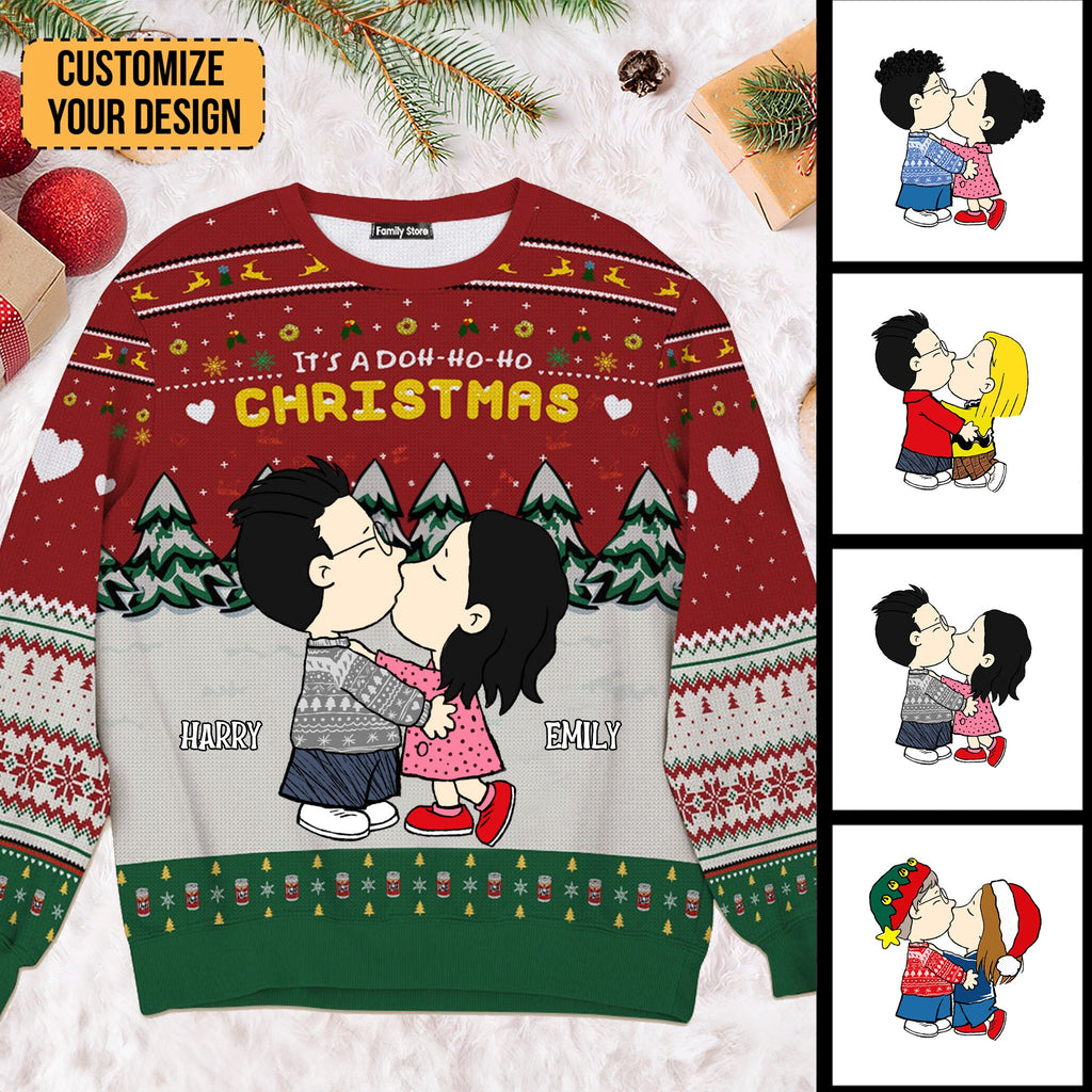 Personalized Ugly Christmas Sweater for Couples | Custom Names