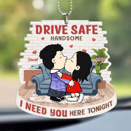 Personalized Acrylic Car Ornament for Couples | Custom Name Gift Acrylic Car Hanger GradoCreations