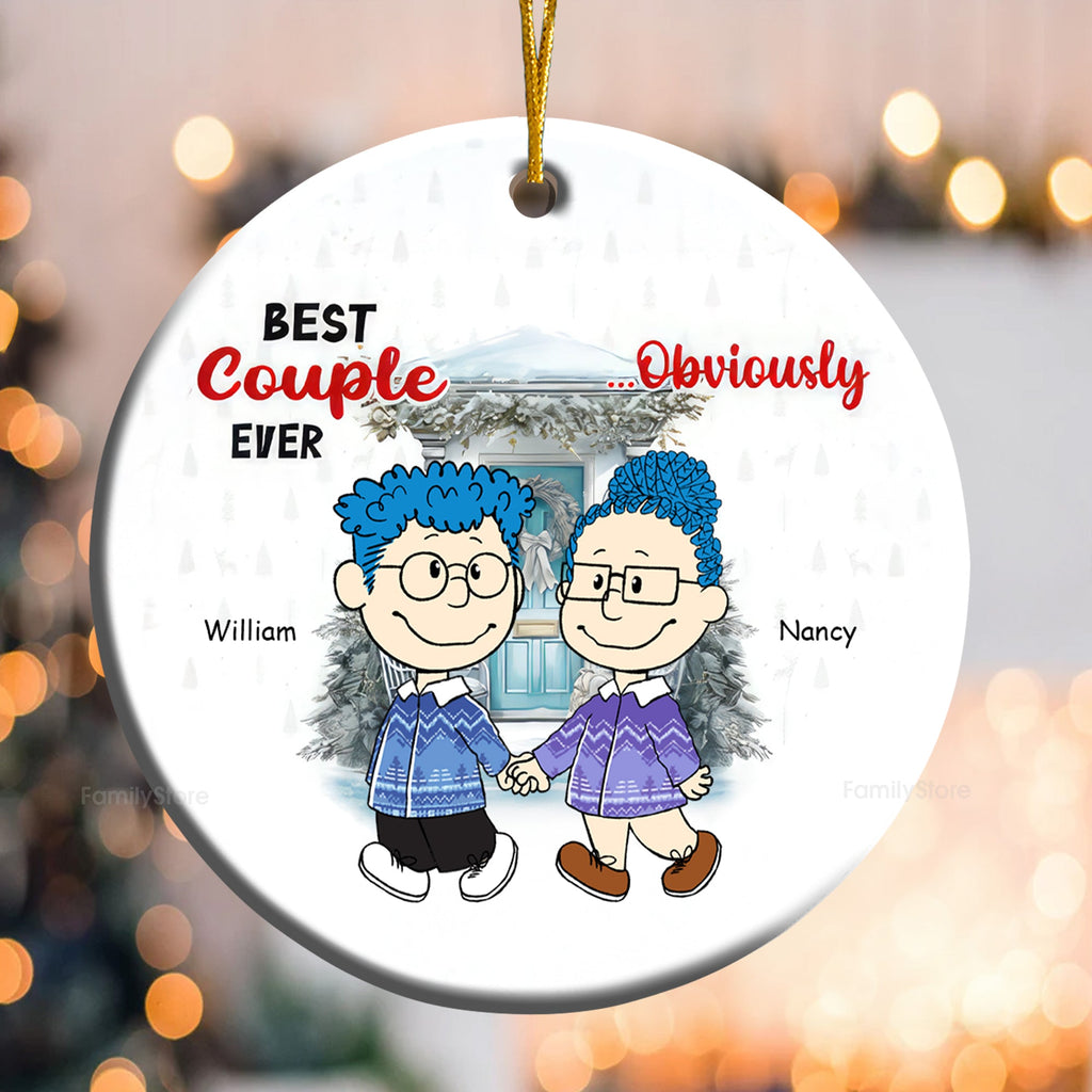 Personalized Best Couple Ever Ceramic Ornament Gift for Couples