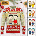 Personalized Peanuts Christmas Ugly Sweater for Couples Gift