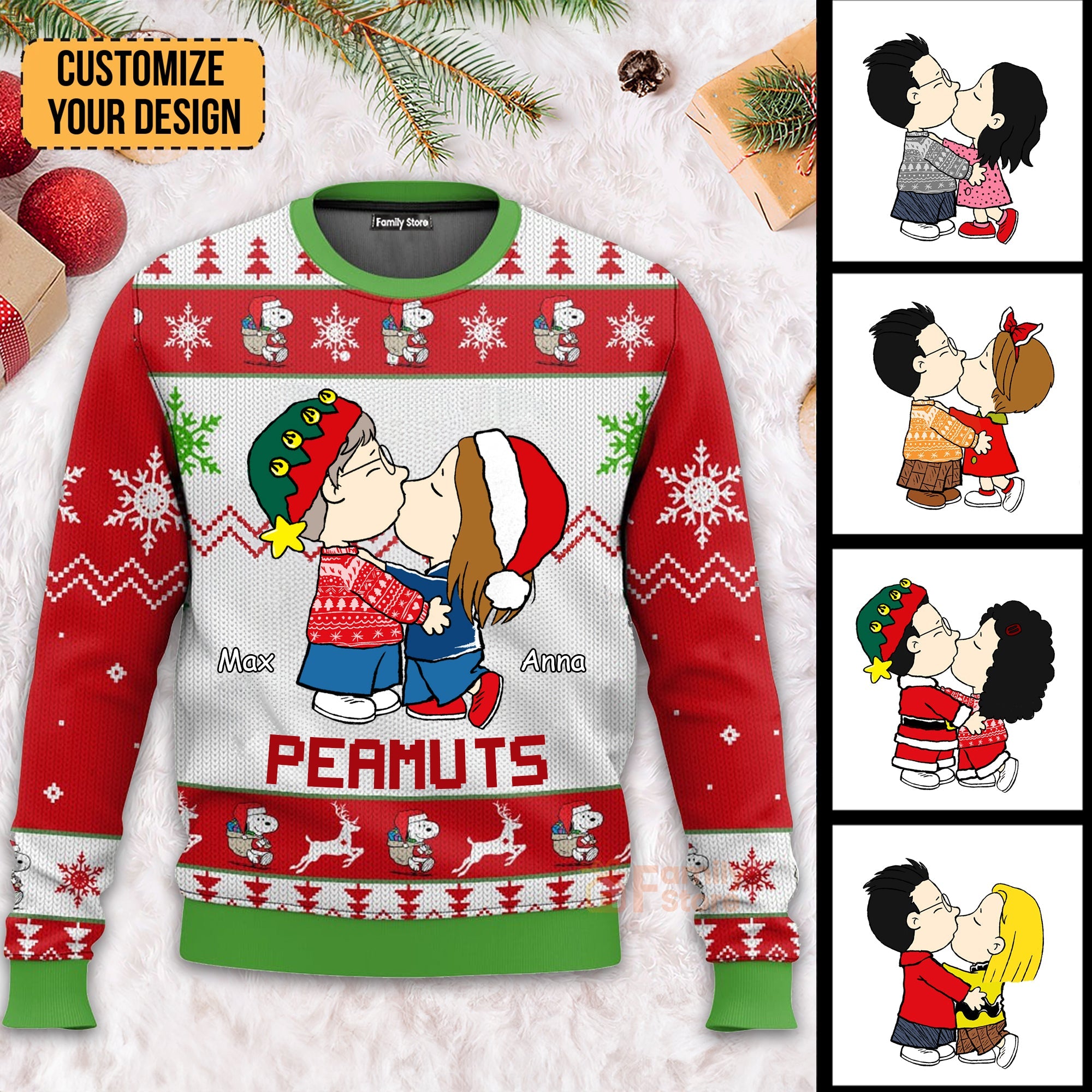 Personalized Ugly Sweater Gift for Couples | Christmas Design