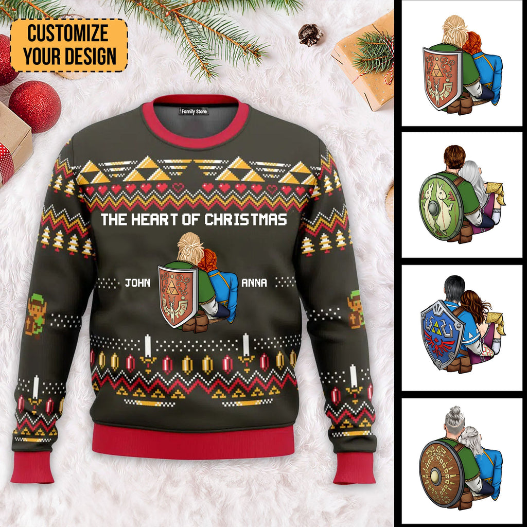 Personalized Ugly Christmas Sweater Custom Couple Gift for Anniversary