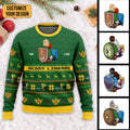 Personalized Merry Linkmas Ugly Sweater Custom Couple Gift for Christmas